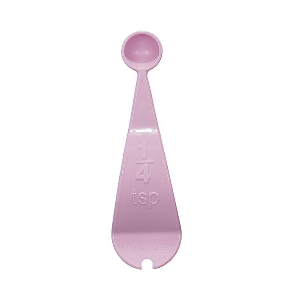 Tupperware 1/4 TSP Measuring Spoon Light Pink Embossed Curved 6145 Replacement - Picture 1 of 3